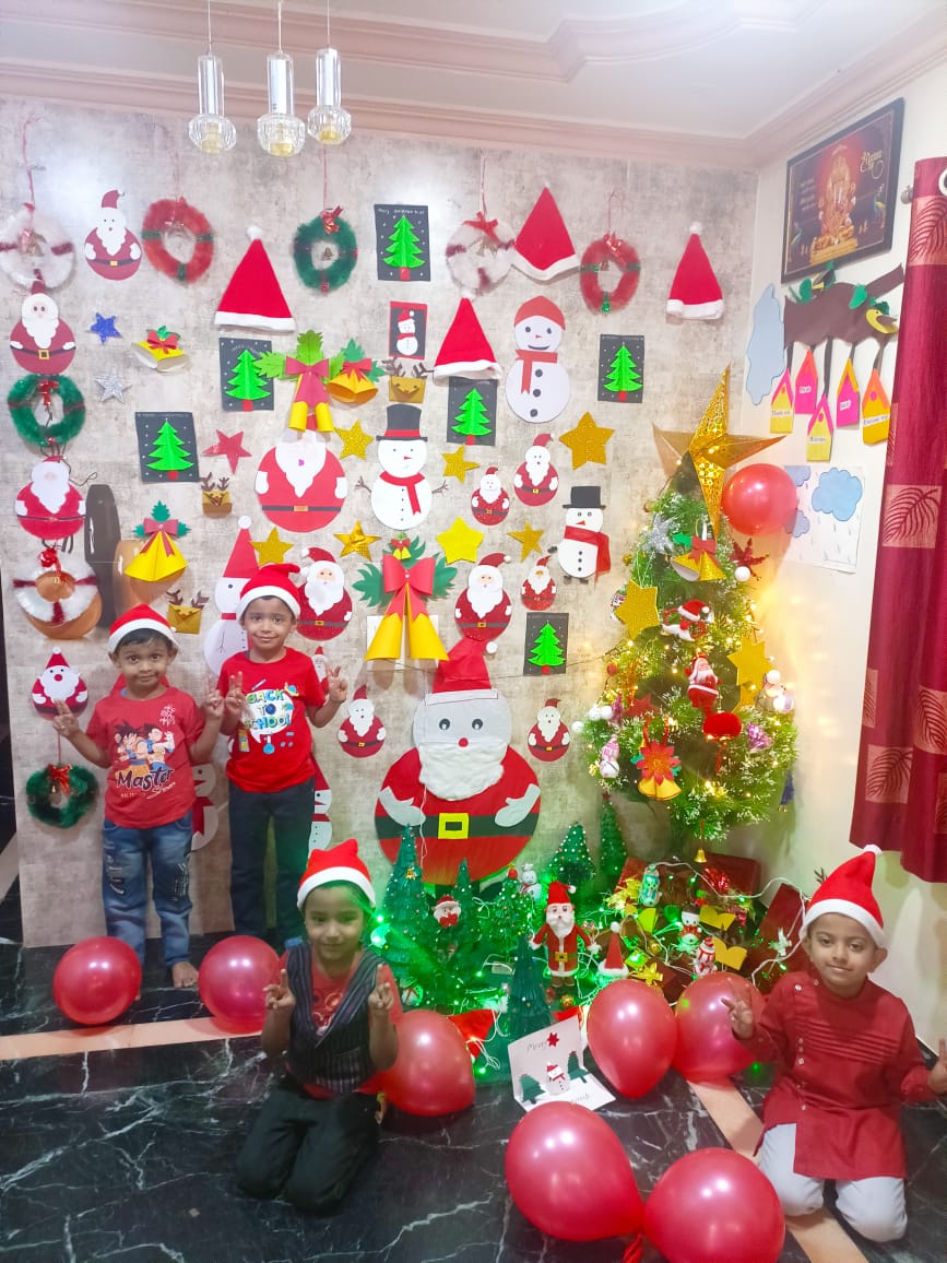 Students dressed as Santa Claus during Christmas celebration at Pavilion Pre-Primary School
